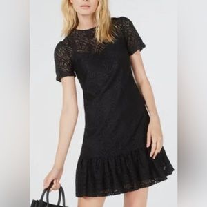 Michael Kors Ruffle Hem Embroidered Dress